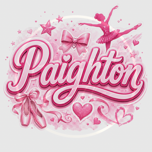CUSTOM ADHESIVE DECAL - Pink Dancer Name