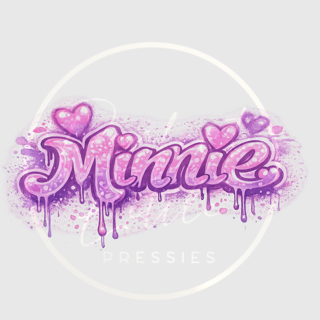 CUSTOM ADHESIVE DECAL - Pink/Purple Graffiti Style Name