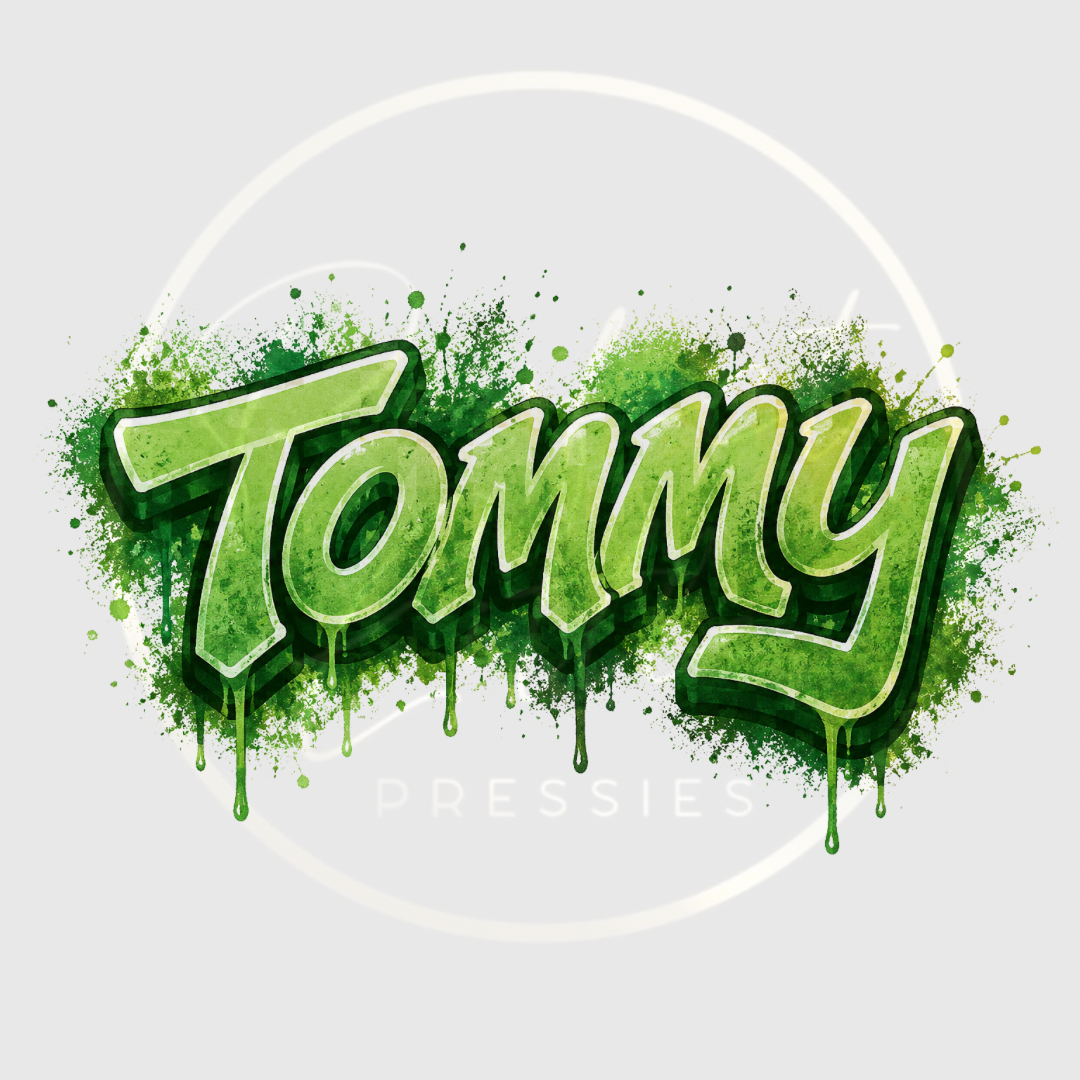 CUSTOM ADHESIVE DECAL - Green Graffiti Name