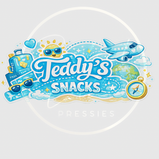 CUSTOM ADHESIVE DECAL - Blue Plane Themed Snacks