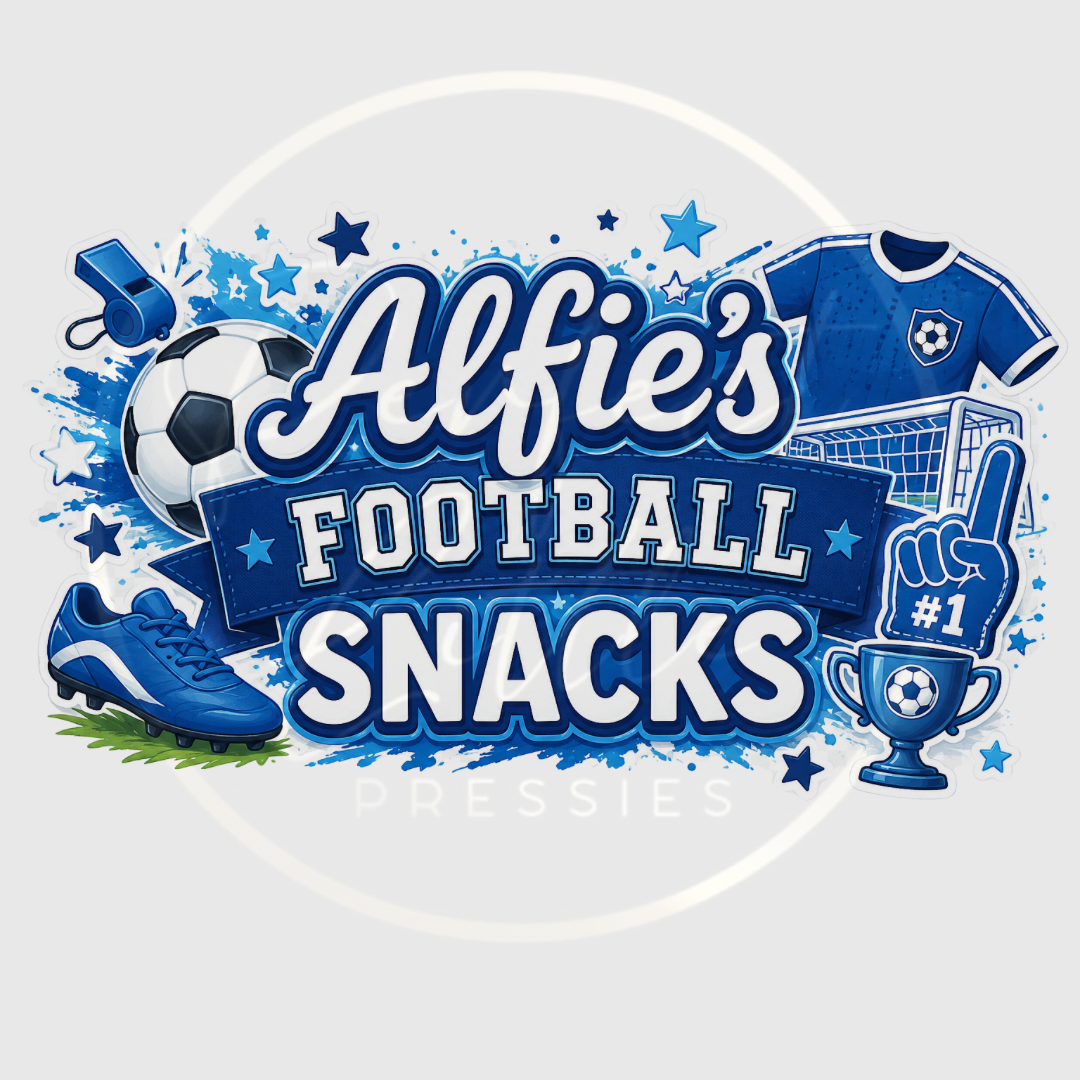 CUSTOM ADHESIVE DECAL - Blue Football Snacks