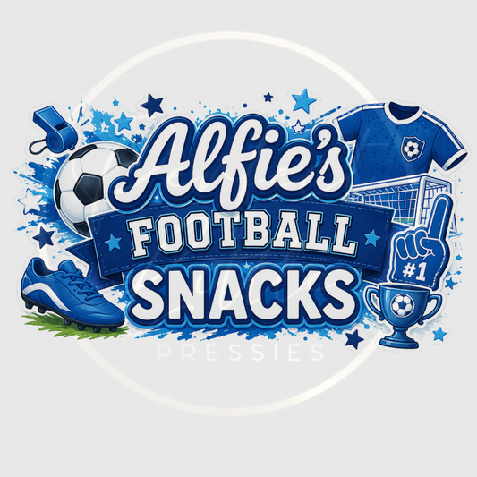 CUSTOM ADHESIVE DECAL - Blue Football Snacks