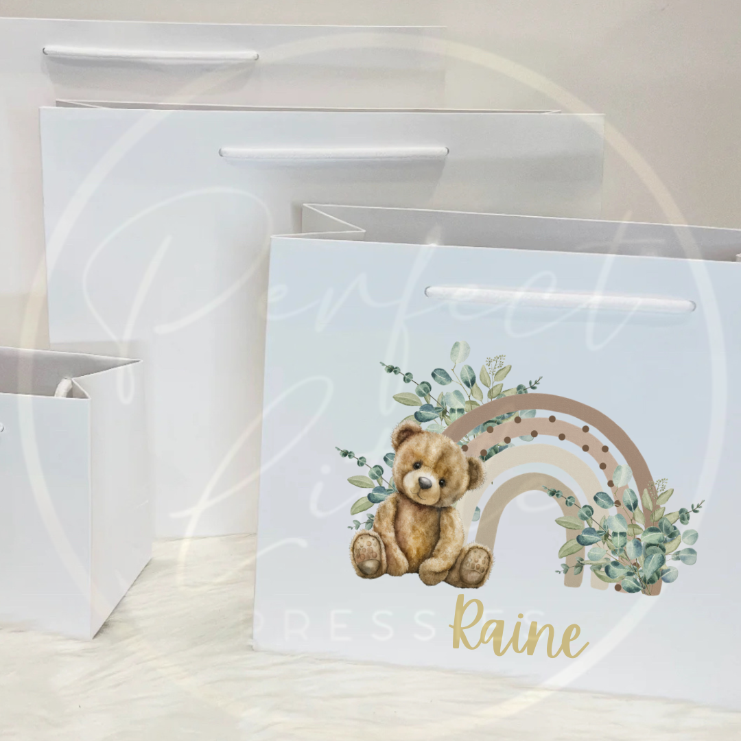 Paper Gift Bag - Monochrome Bear Rainbow