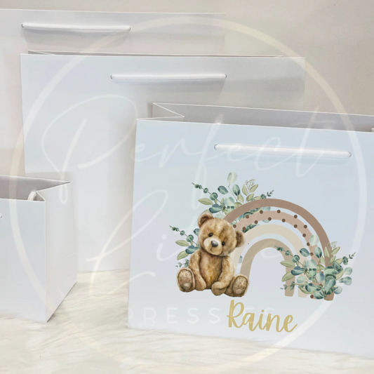 Paper Gift Bag - Monochrome Bear Rainbow