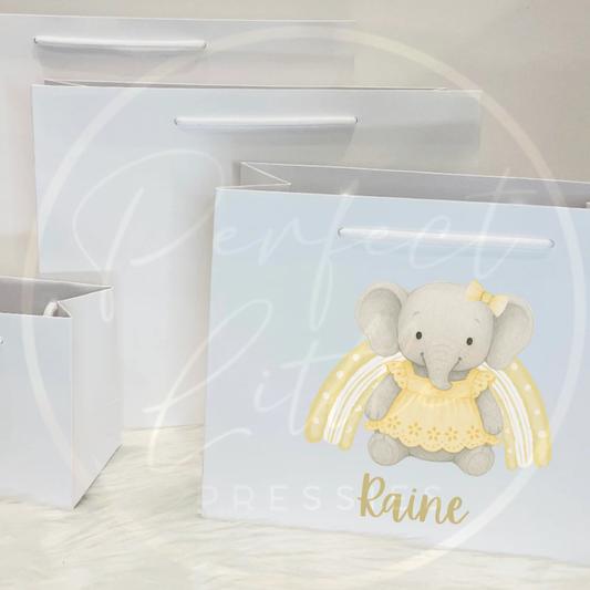 Paper Gift Bag - Elephant Monochrome Rainbow