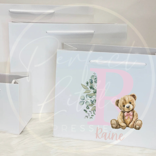 Paper Gift Bag - Simple Initial Bear