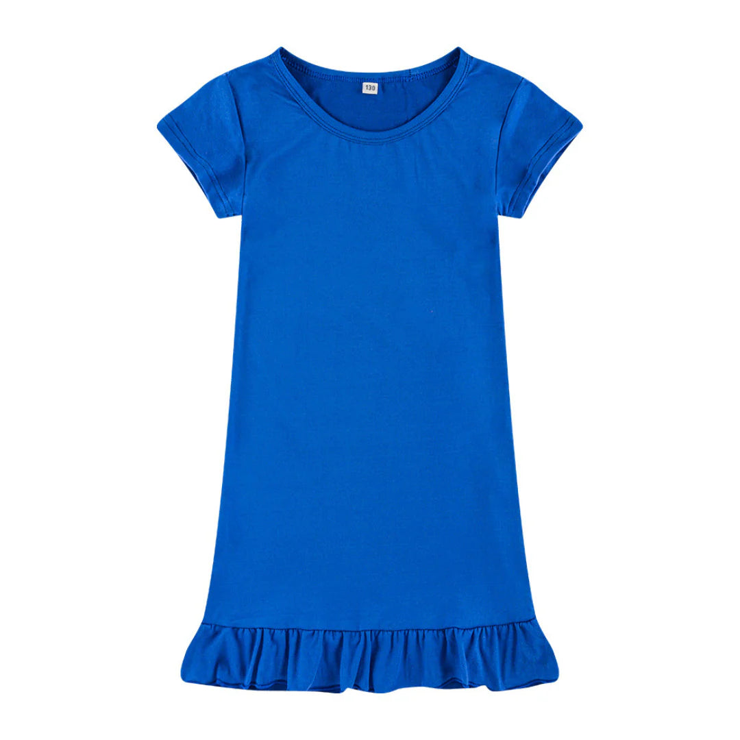 Girls Dropped Puff Hem Dress