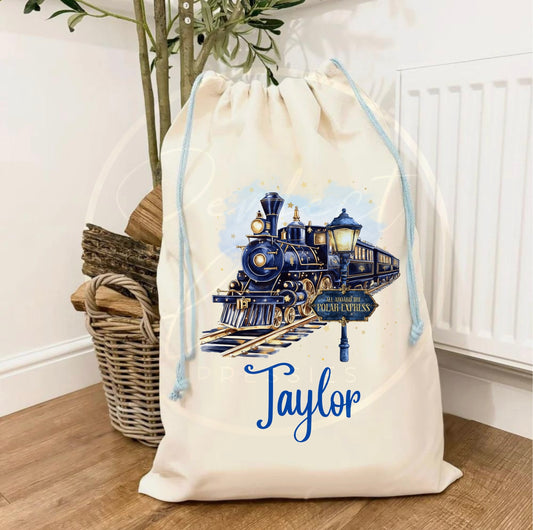 Christmas Sack - Navy Train