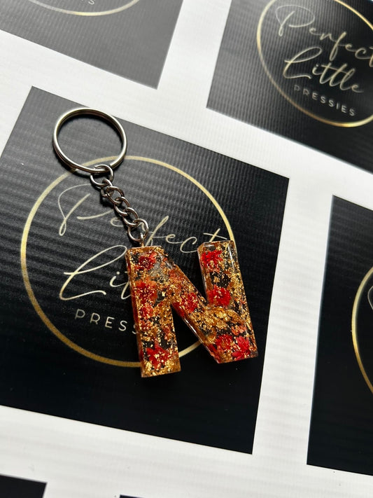 Resin Keyring - Copper/Red N