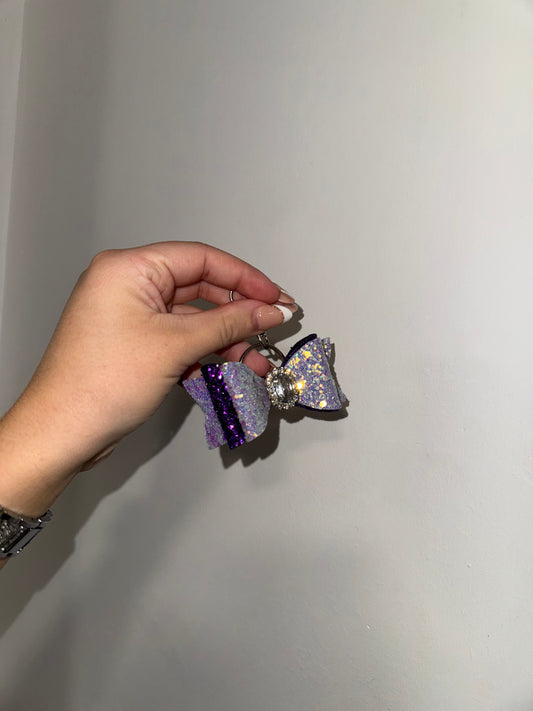 Bow Keyring - Lilac/Purple Silver Diamante