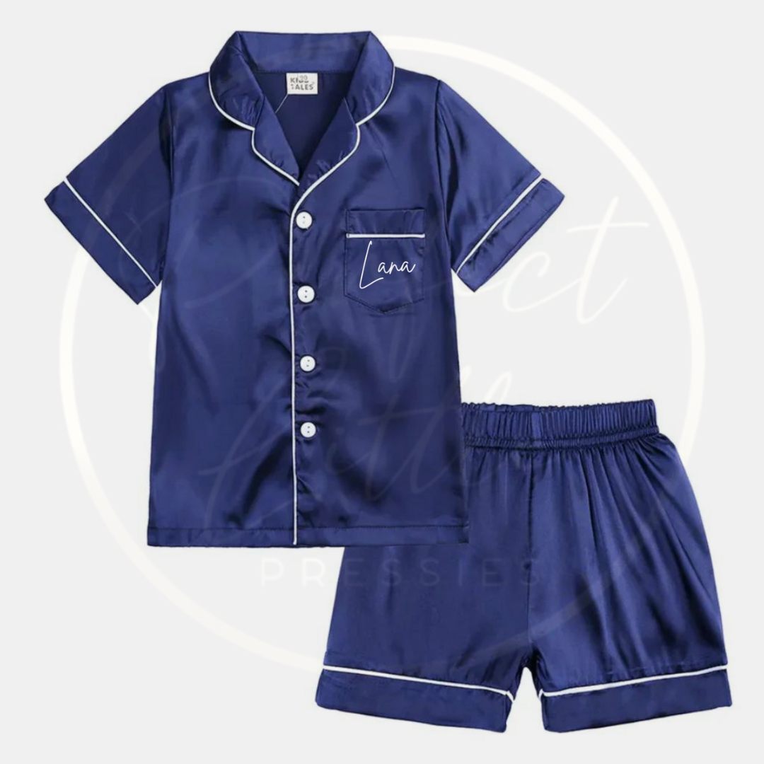 Kids Satin Pyjamas - Short Sleeved