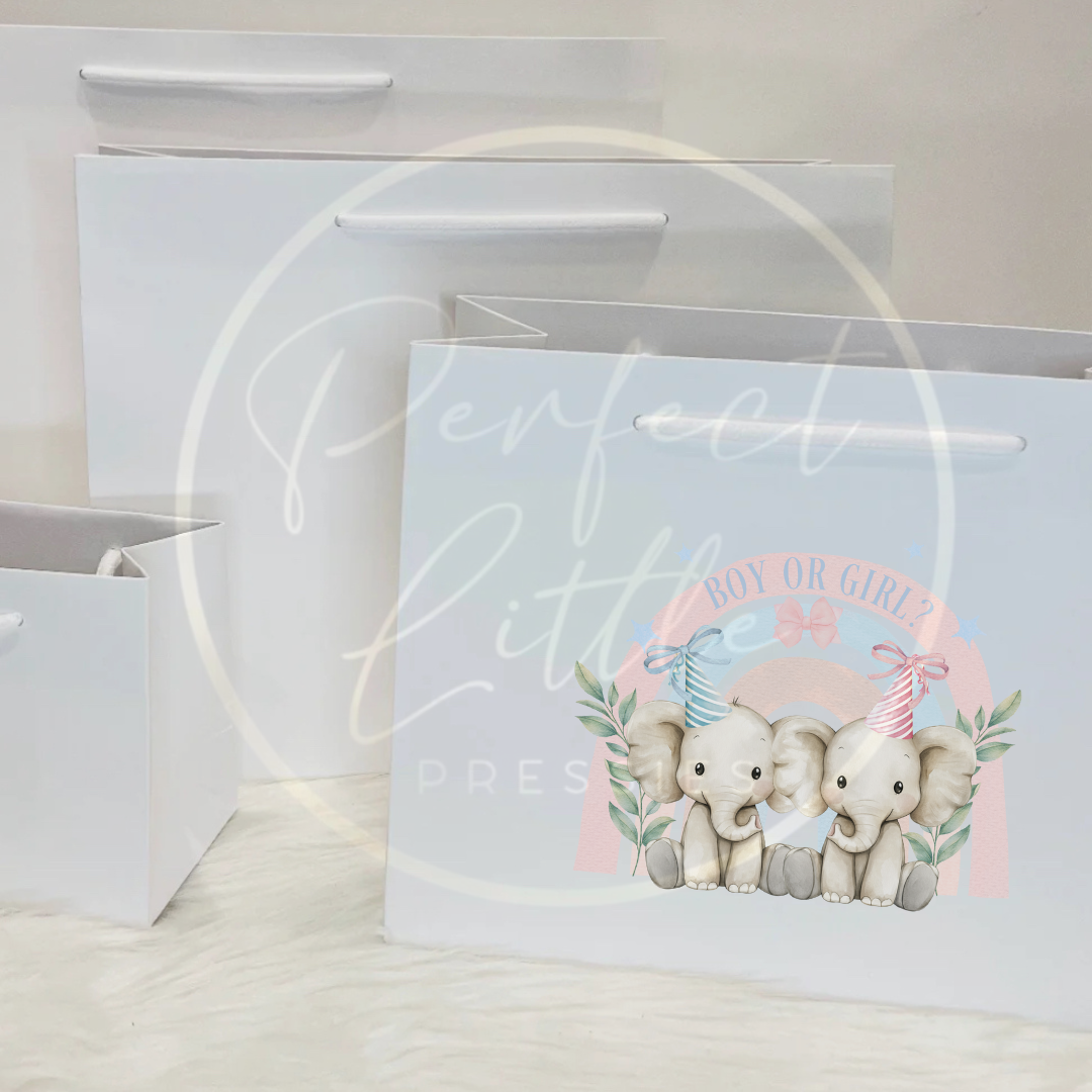 Gift Bag - Gender Reveal Elephants