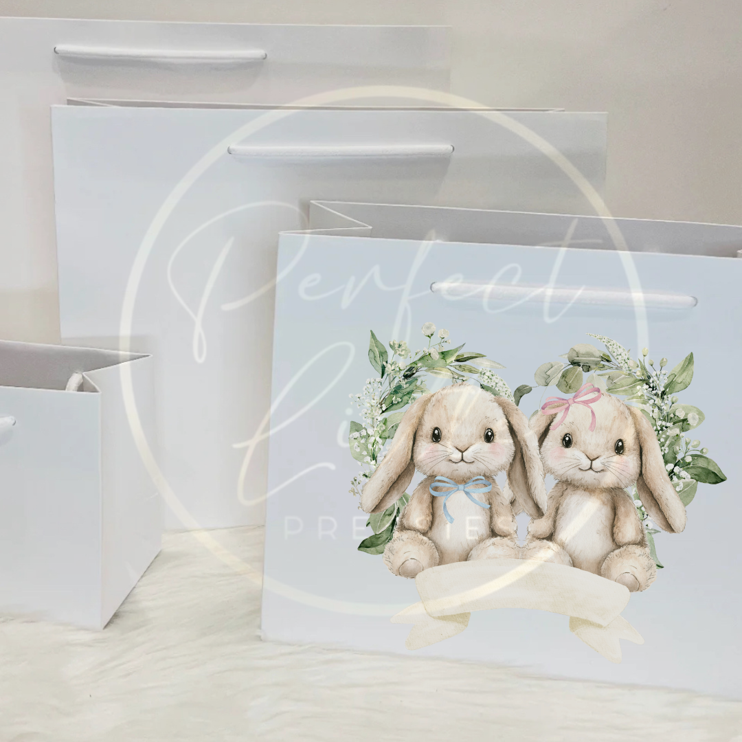 Gift Bag - Gender Reveal Bunnies Design 2