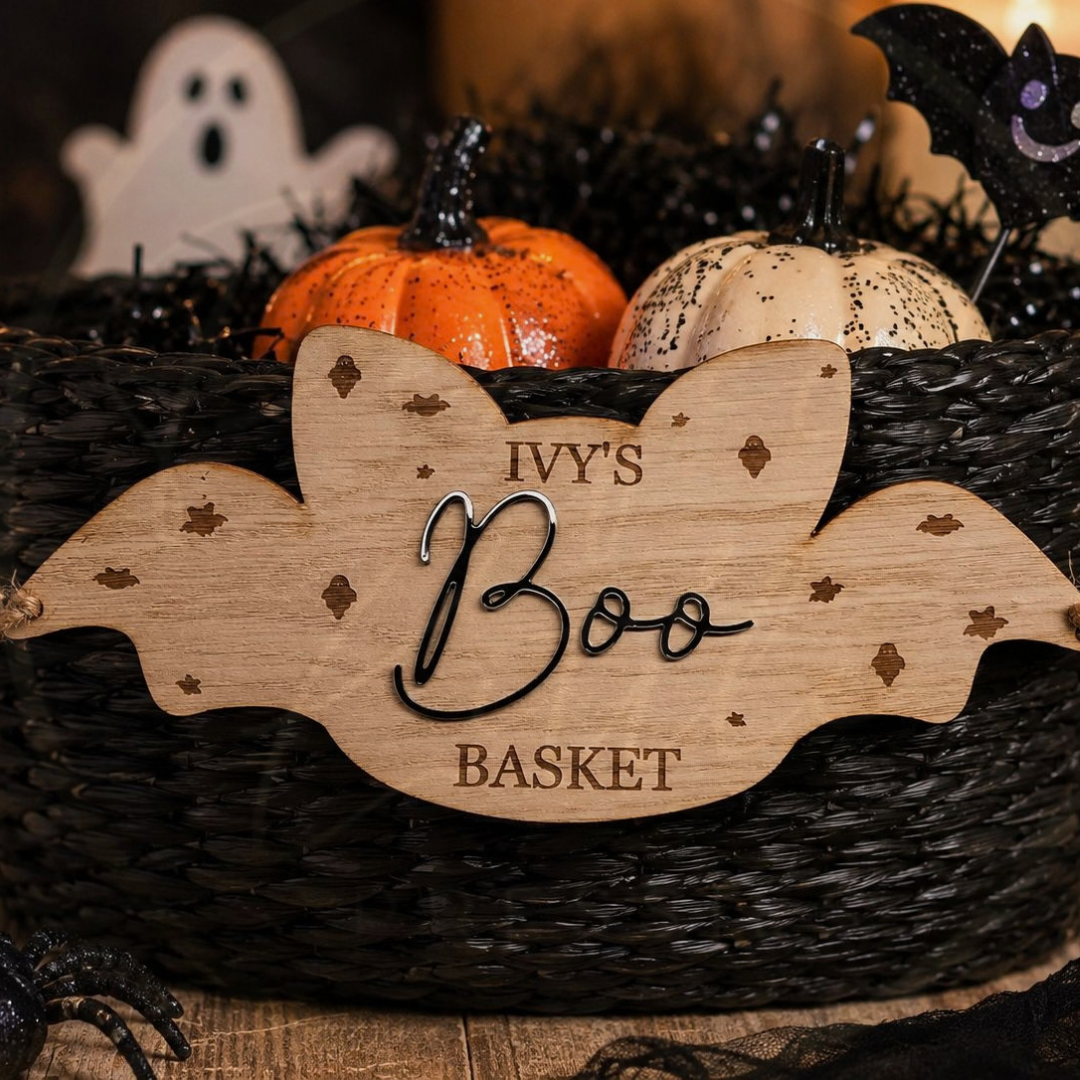 Halloween - Boo Basket Bat Plaque