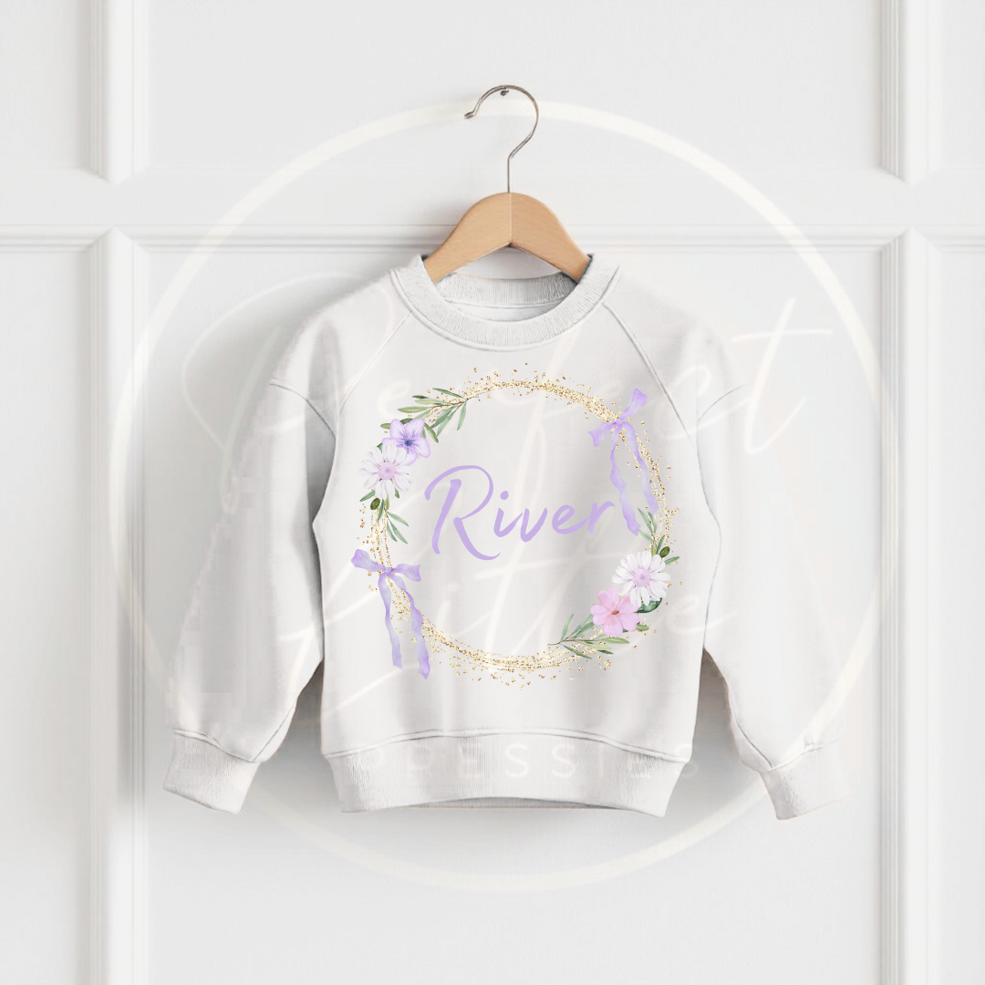Kids Jumper - Glitter Bow Wreath
