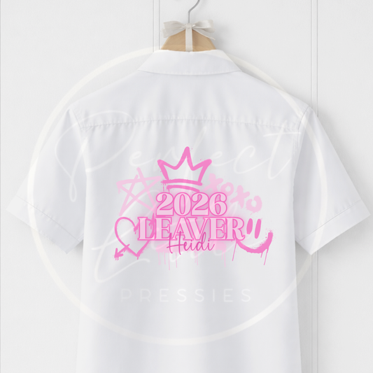School Leaver Shirt - Pink Graffiti