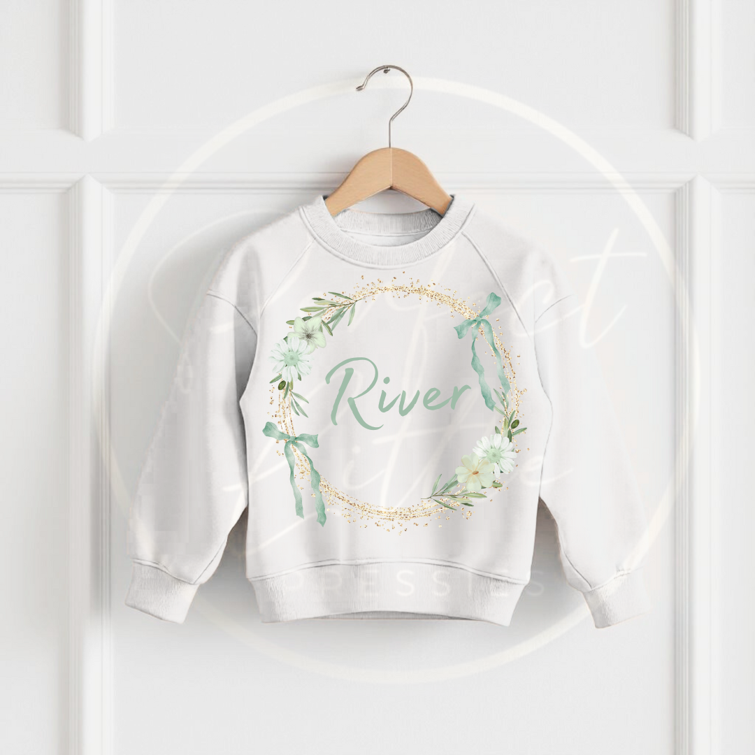 Kids Jumper - Glitter Bow Wreath
