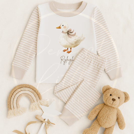 Kids Pyjamas - Soft Bow Duck