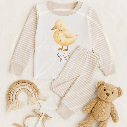 Kids Pyjamas - Soft Chick Nude Bow