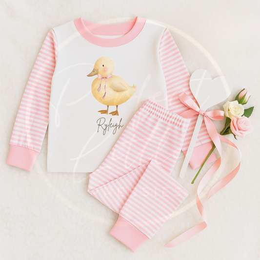 Kids Pyjamas - Soft Chick Pink Bow