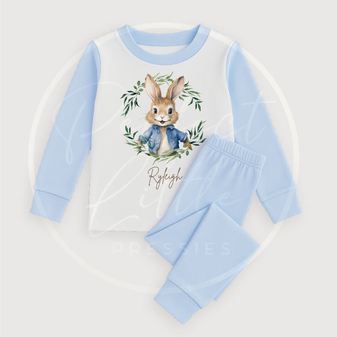 Easter - Blue Easter Bunny Flopsy Wreath