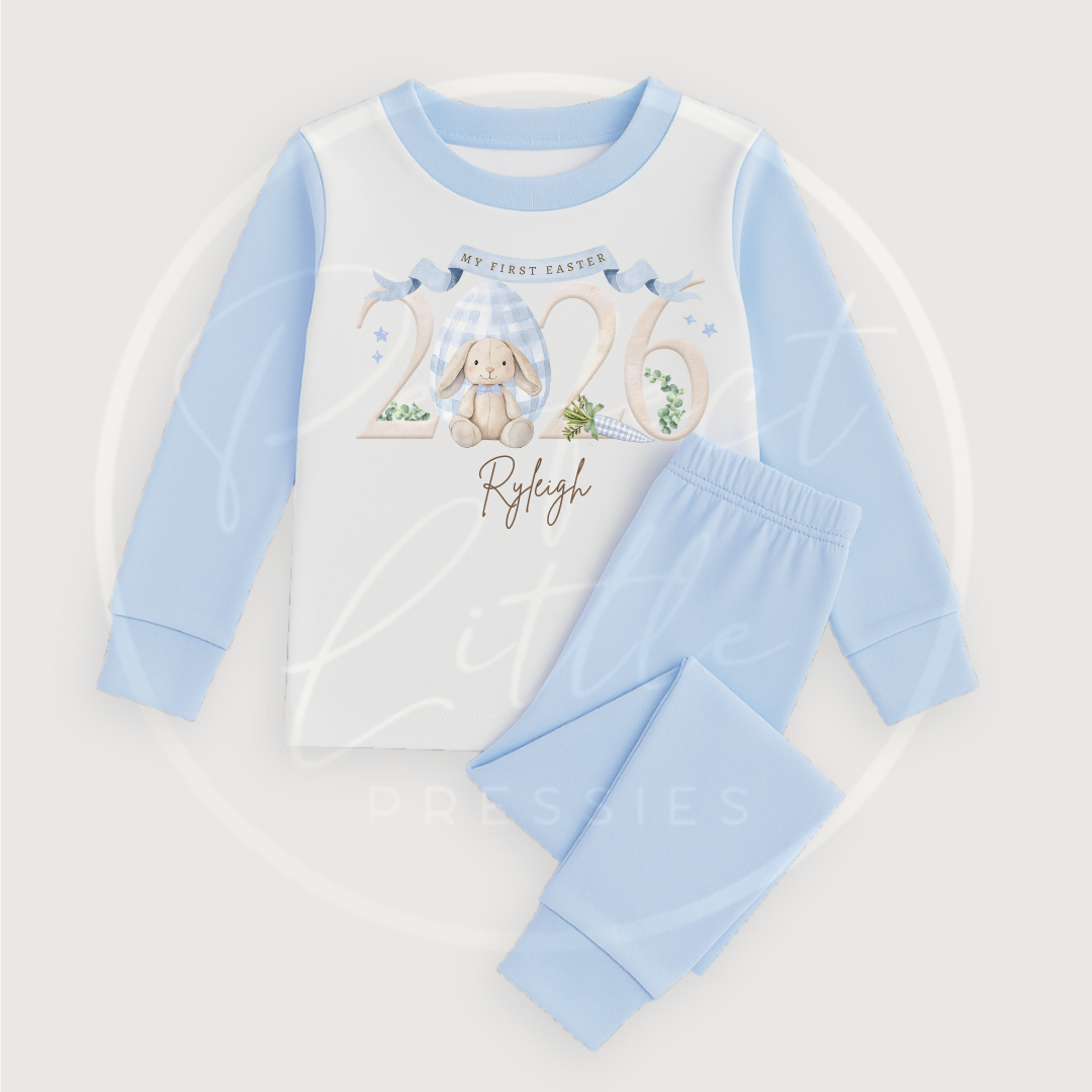 Easter - Blue Tartan Egg First Easter 2026 Pyjamas