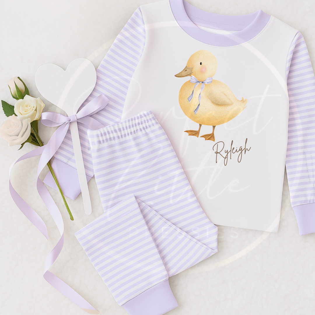 Kids Pyjamas - Soft Chick Lilac Bow
