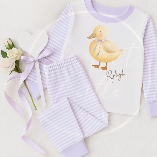 Kids Pyjamas - Soft Chick Lilac Bow
