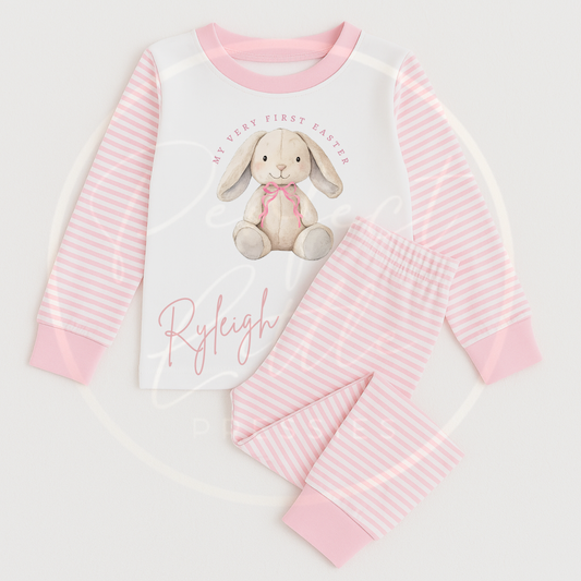 Easter - Very First Easter Soft Pink Bow Bunny Pyjamas