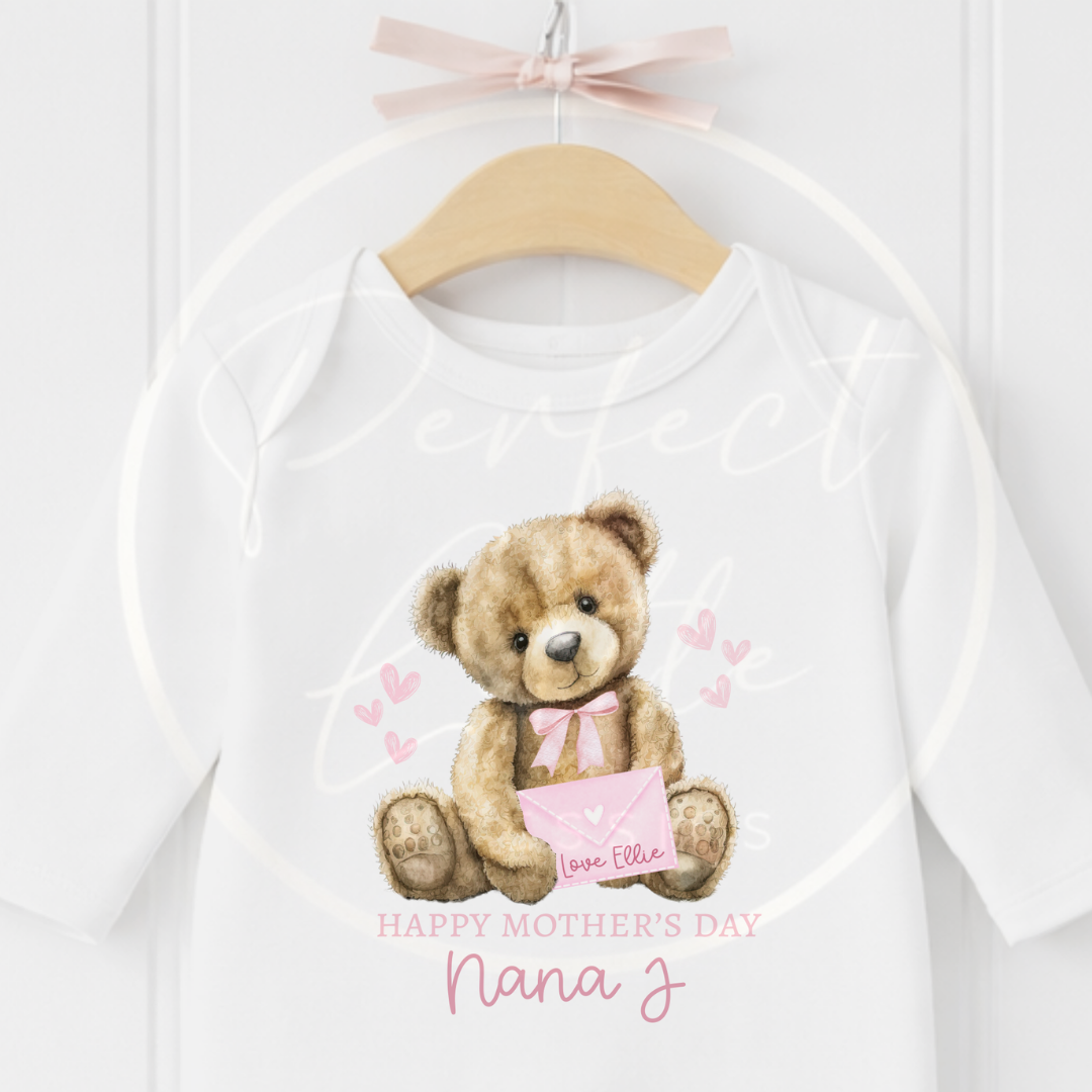 Mother's Day - Heart Bear Letter Sleepsuit