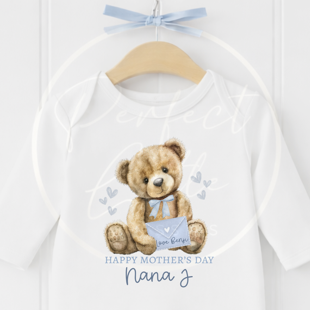 Mother's Day - Heart Bear Letter Sleepsuit