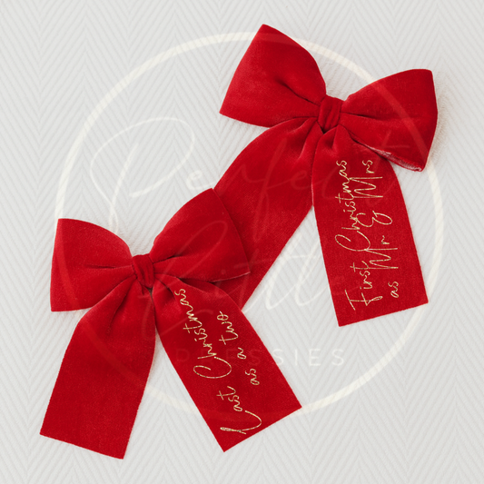 Christmas Decoration - Velvet Tree Bows (2 Pack)