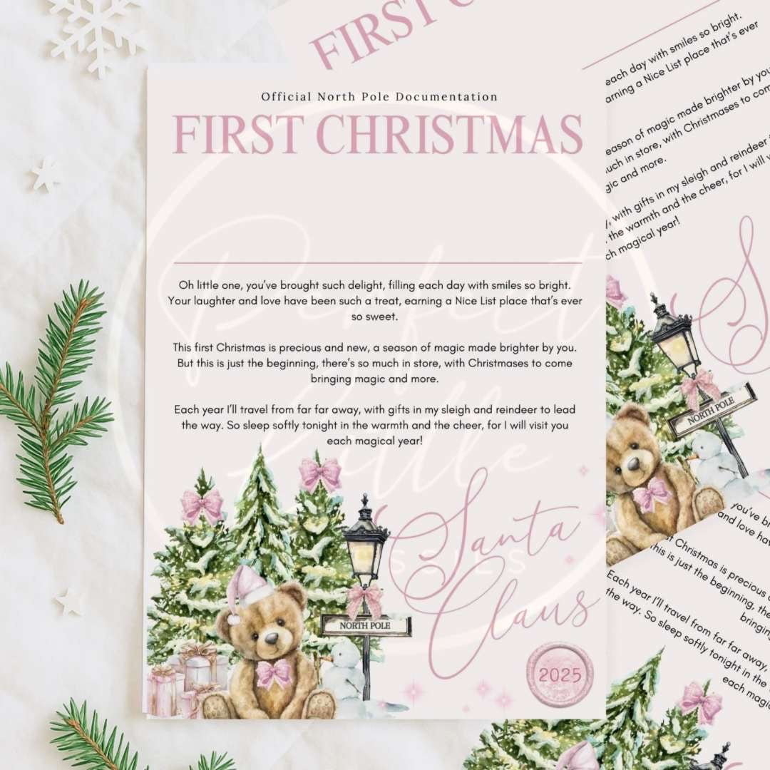Christmas Letter - Pink First Christmas