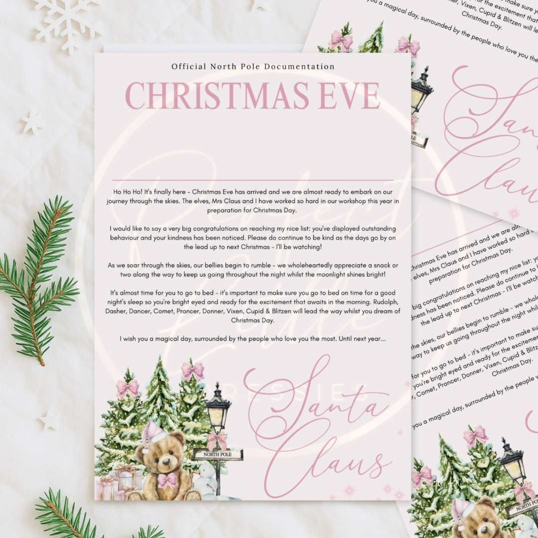 Christmas Letter - Pink Christmas Eve
