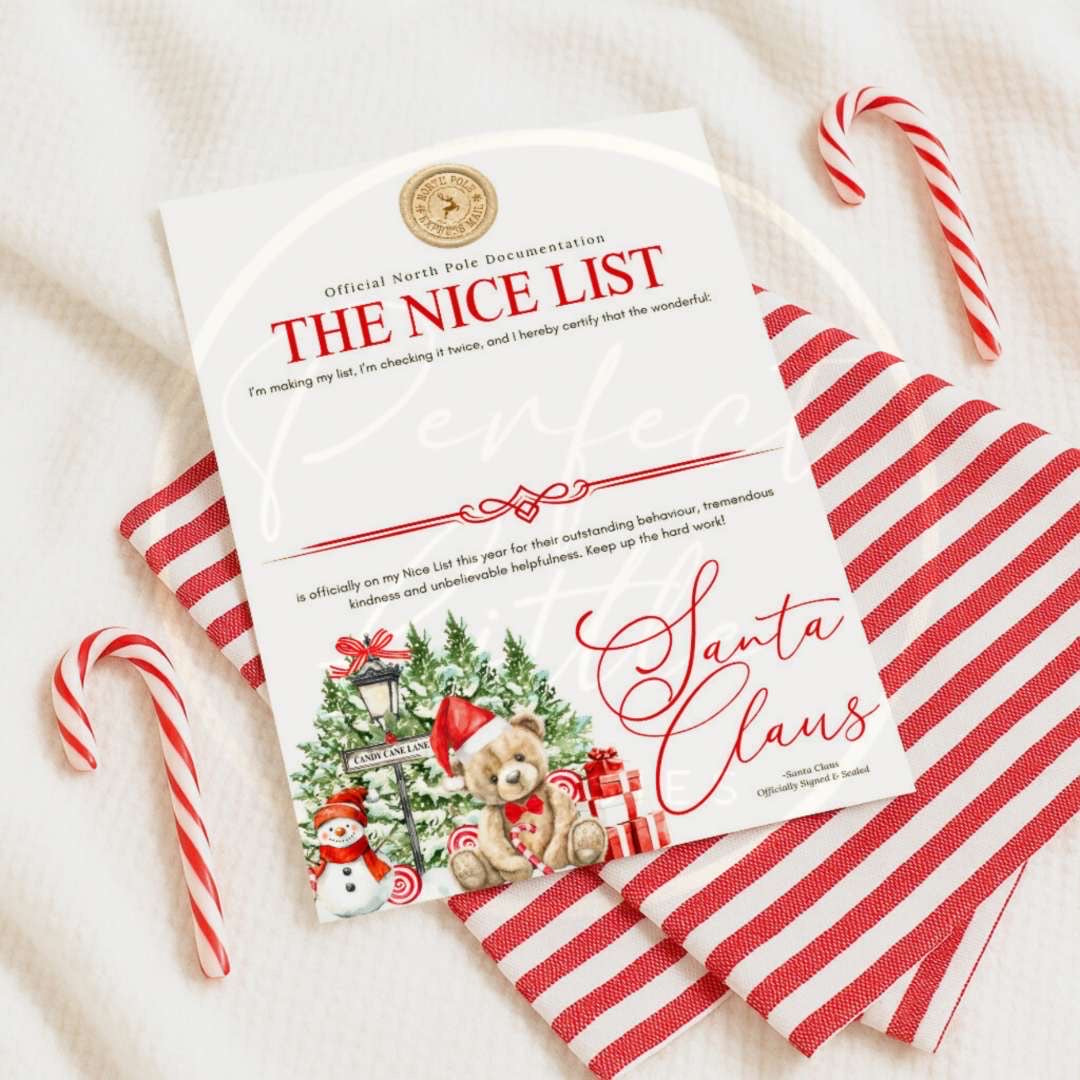 Christmas Letter - Red Bear Nice List