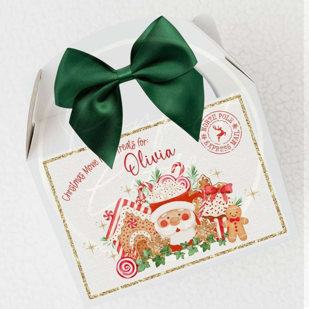Christmas Treat Box - Red Gingerbread Scene