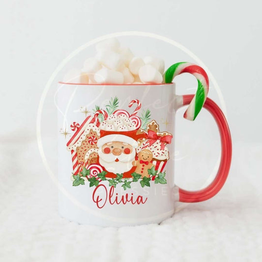 Christmas Mug - Red Gingerbread Scene
