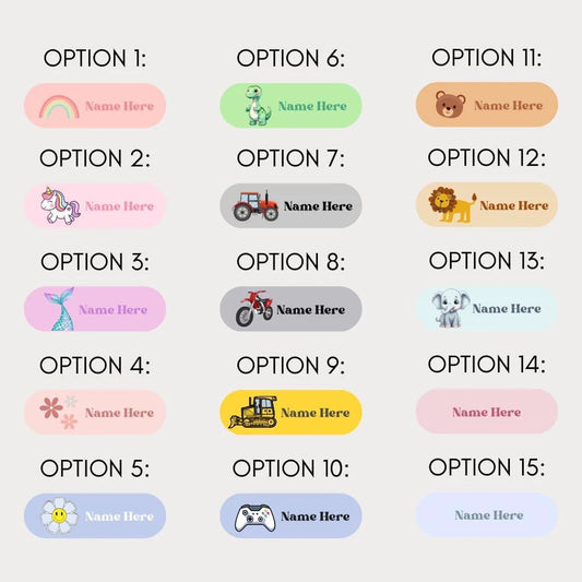 Personalised Name Labels - Iron On Or Adhesive