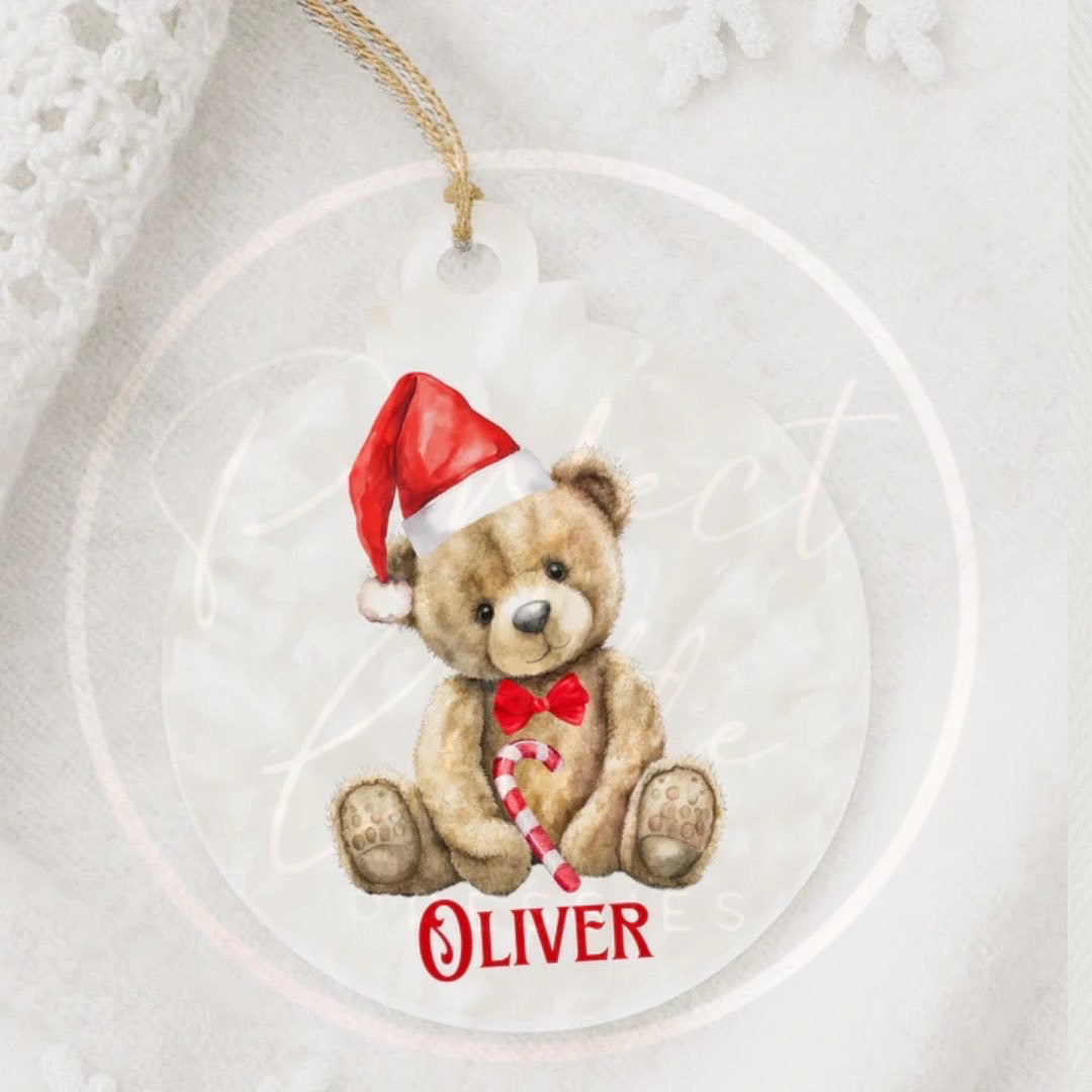 Christmas Bauble - Red Hat Bear