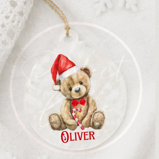 Christmas Bauble - Red Hat Bear