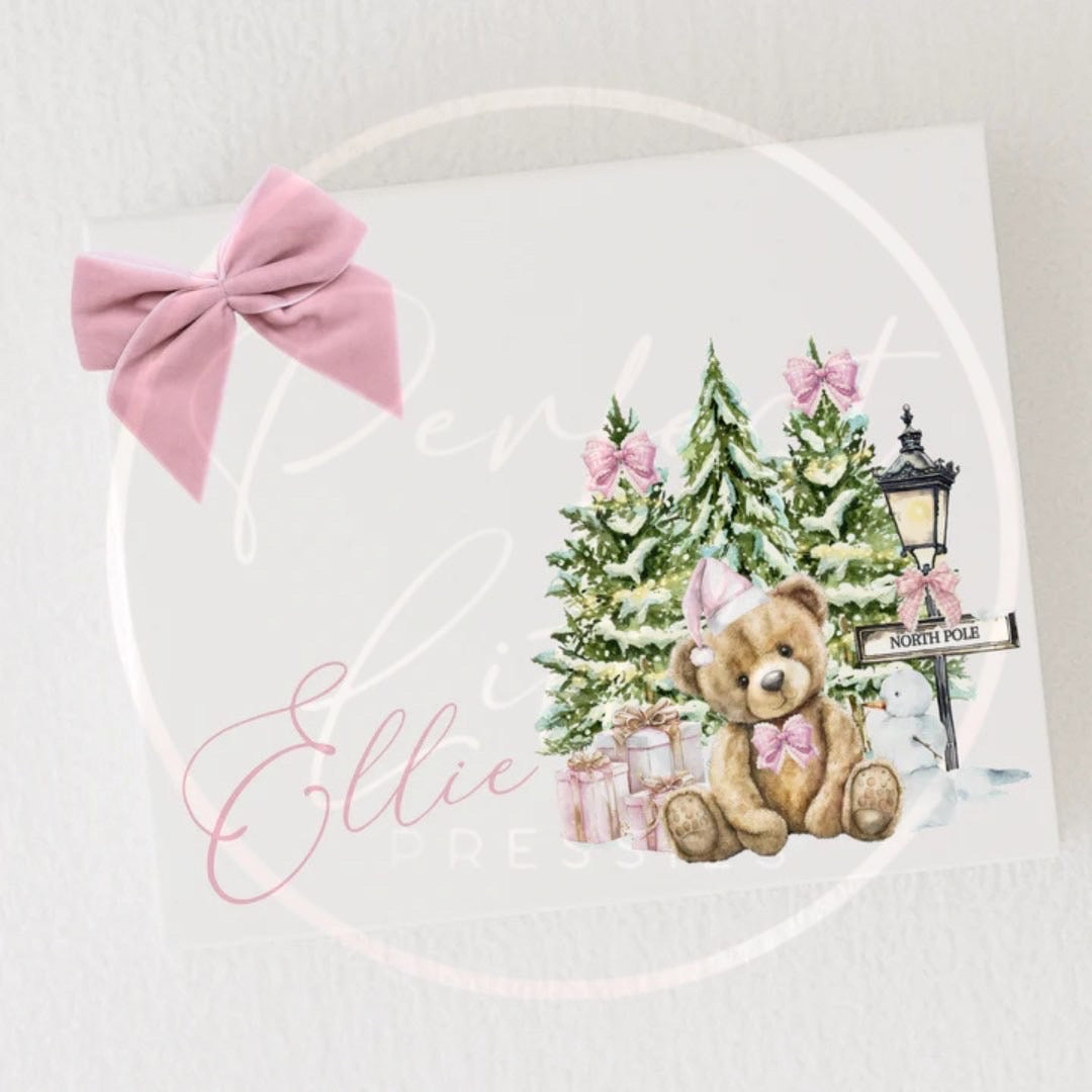 Christmas Box - Pink Bear Scene