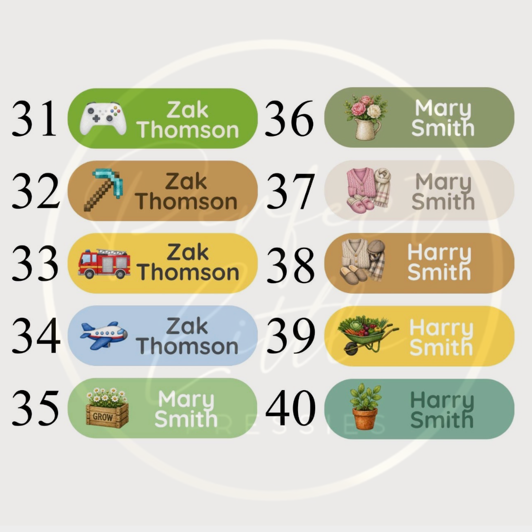 ADHESIVE LABELS - (45 designs)