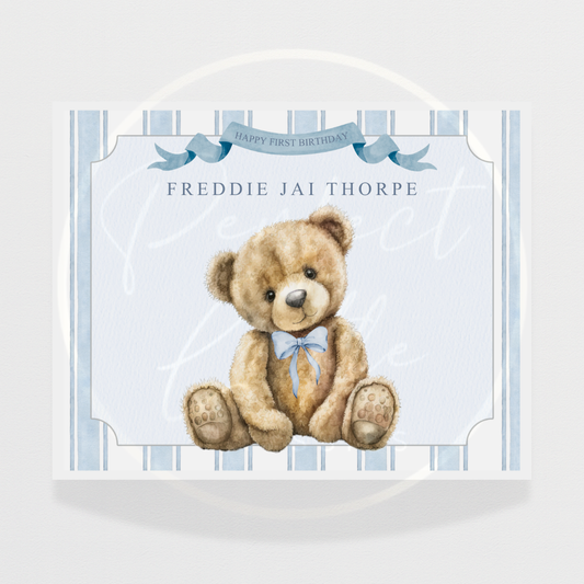 Keepsake Box - Pinstripe Baby Bear