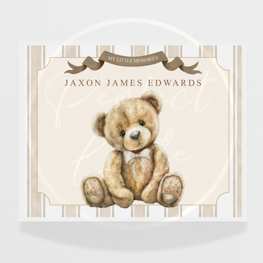 Keepsake Box - Pinstripe Baby Bear