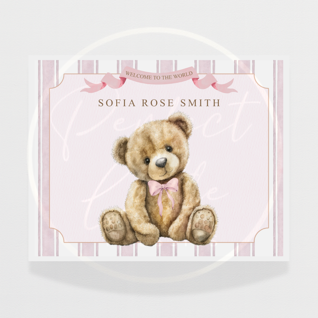 Keepsake Box - Pinstripe Baby Bear