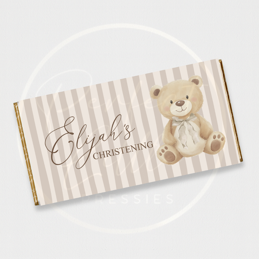 Chocolate Wrapper - Pinstripe Soft Bear