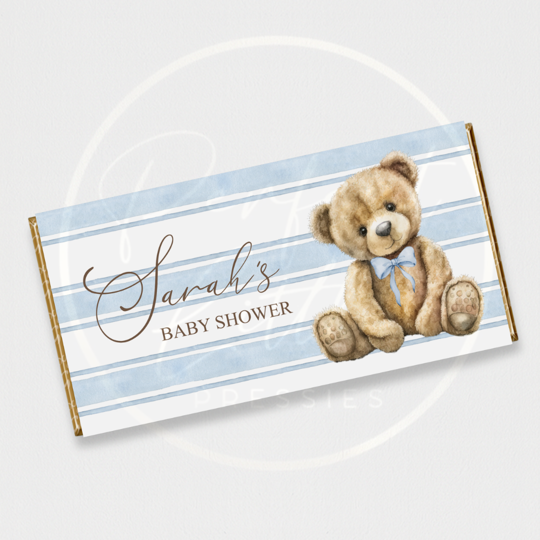 Chocolate Wrapper - Pinstripe Bear