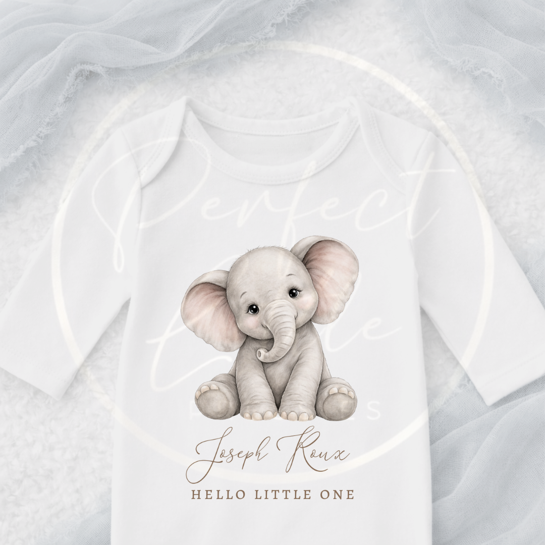 Baby Sleepsuit - Soft Elephant