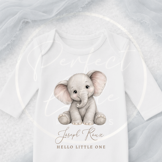 Baby Sleepsuit - Soft Elephant