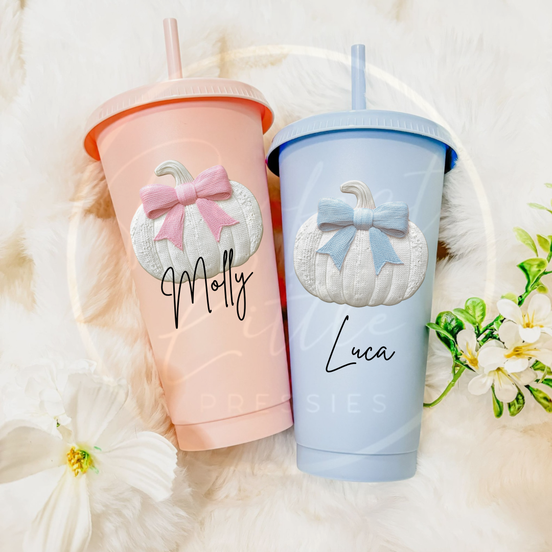 Halloween Embroidery Effect Cold Cup 24oz